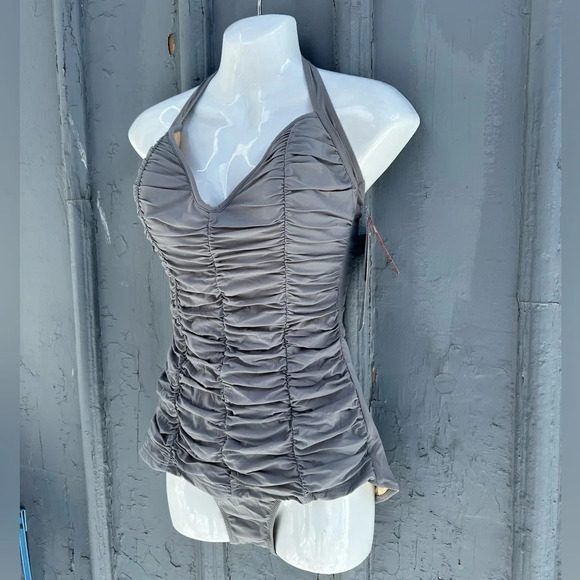NWT Diva Swim by Rachel Pappo Old Fashioned Ruched One-piece “Havana”, size 12 - Picture 2 of 9